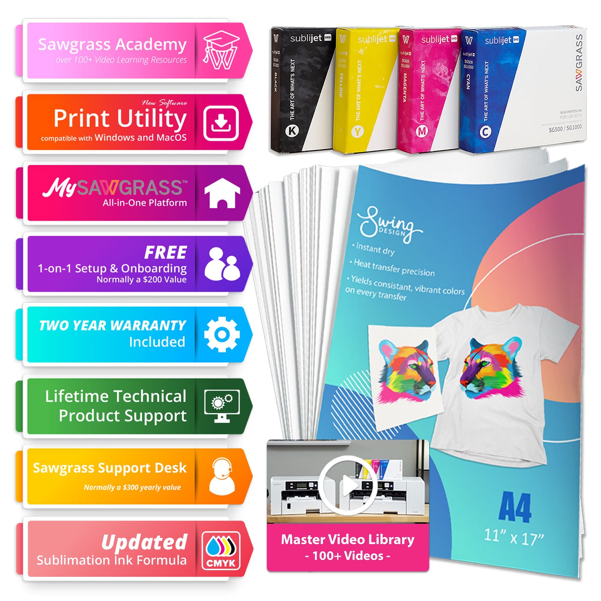 Sawgrass UHD Virtuoso SG1000 Sublimation Printer & Ink Bundle Sublimation Bundle Sawgrass 