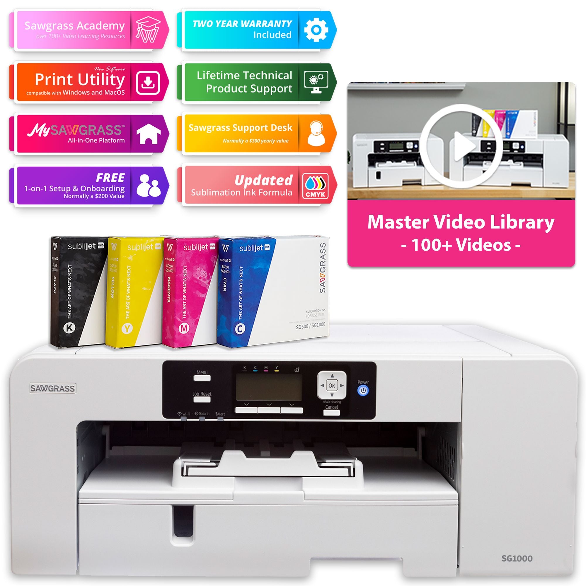 Sawgrass UHD Virtuoso SG1000 Sublimation Printer & Ink Bundle Sublimation Bundle Sawgrass 