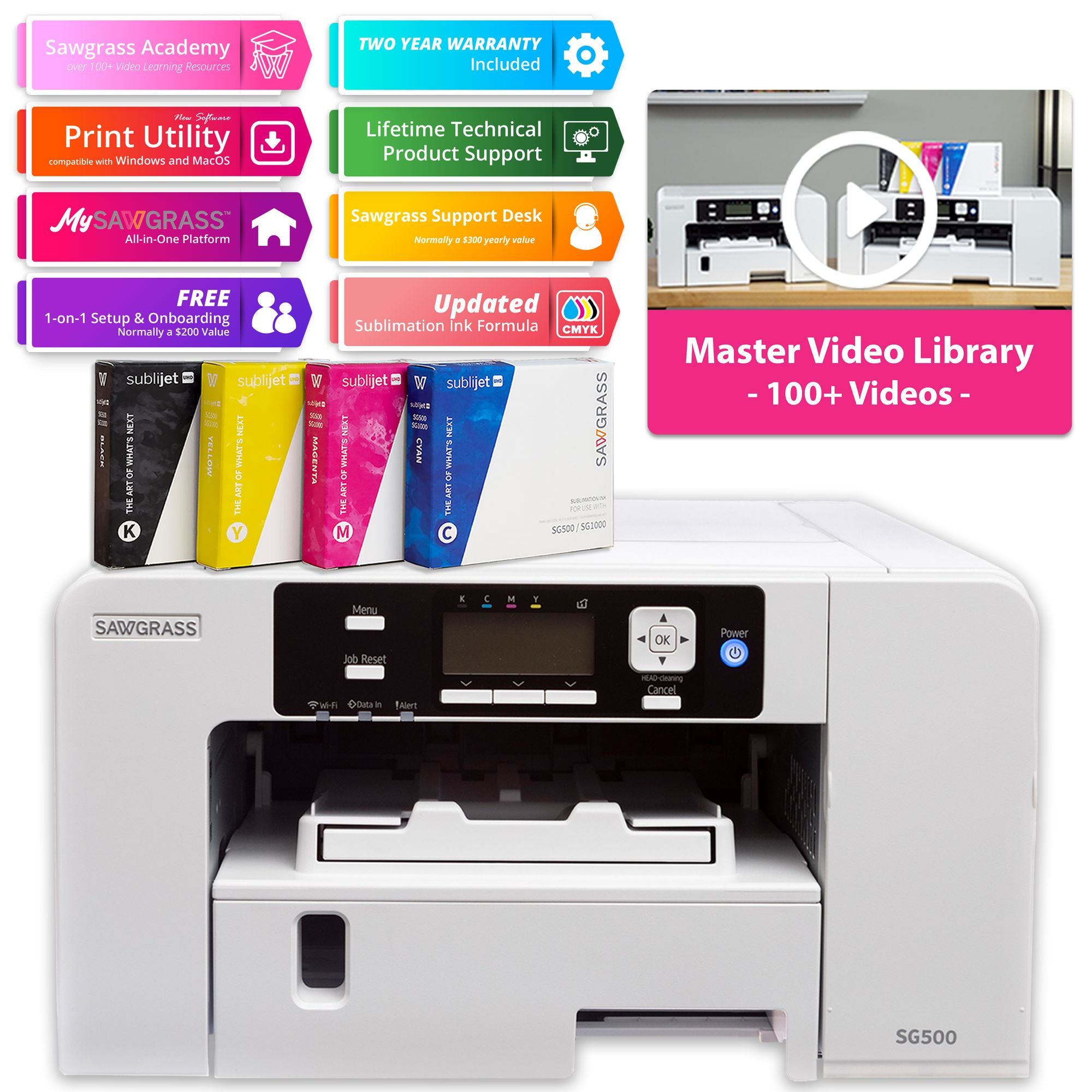 Sawgrass UHD Virtuoso SG500 Sublimation Printer & Ink Bundle Sublimation Bundle Sawgrass 