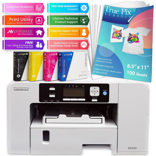 Sawgrass UHD Virtuoso SG500 Sublimation Printer & Ink Bundle Sublimation Bundle Sawgrass Starter Ink Set - 20ml 