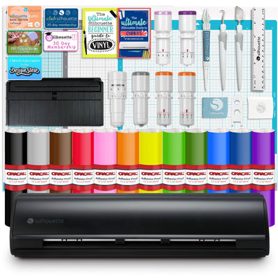 Silhouette Black Cameo 5 w/ Deluxe Blade &amp; Tool Pack, Mat Pack, Guides, Designs Silhouette Bundle Silhouette 