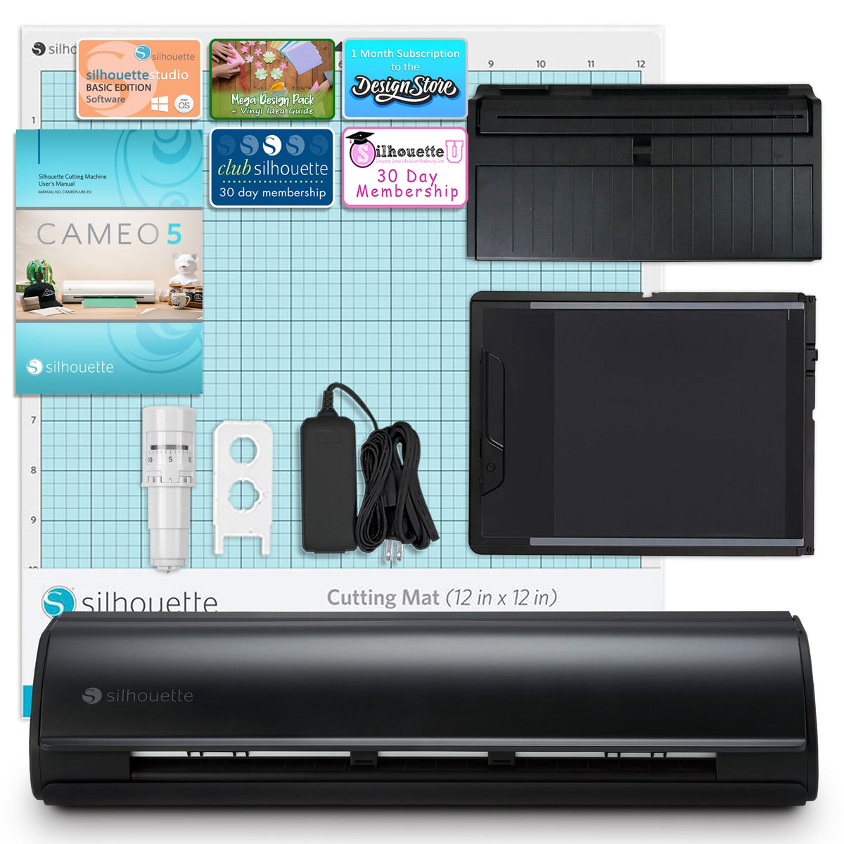 Silhouette Black Cameo 5 with Electrostatic Grip Mat Attachment Silhouette Bundle Silhouette 