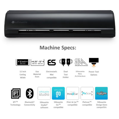 Silhouette Black Cameo 5α Alpha - 12" Vinyl Cutting Machine Silhouette Bundle Silhouette 