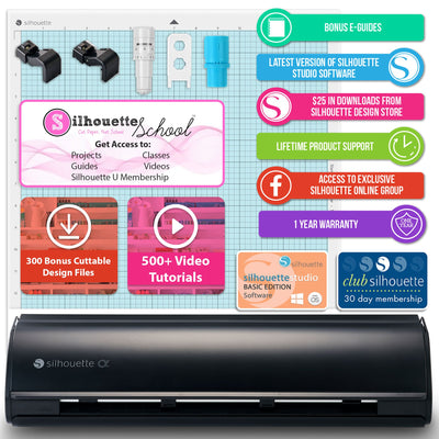 Silhouette Black Cameo 5α Alpha w/ Advanced Blade Pack, 38 Oracal Sheets, HTV Silhouette Bundle Silhouette 