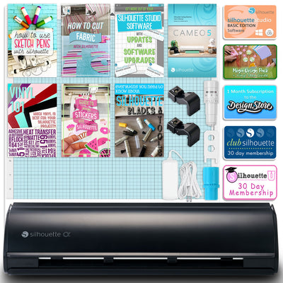 Silhouette Black Cameo 5α Alpha w/ Advanced Blade Pack, 38 Oracal Sheets, HTV Silhouette Bundle Silhouette 