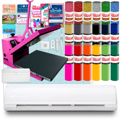 Silhouette Cameo 5 PLUS w/ 15" x 15" Pink Heat Press &amp; Siser HTV Silhouette Bundle Silhouette 