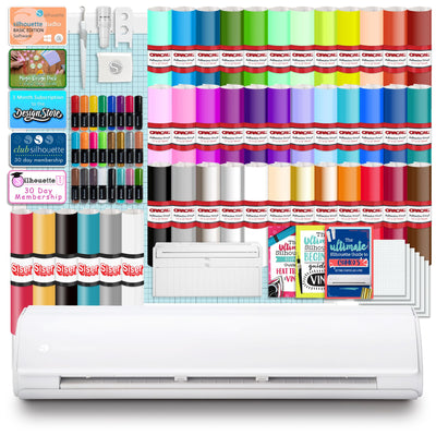 Silhouette Cameo 5 PLUS w/ 38 Oracal Sheets, Siser HTV, Guides, 24 Pens Silhouette Bundle Silhouette 