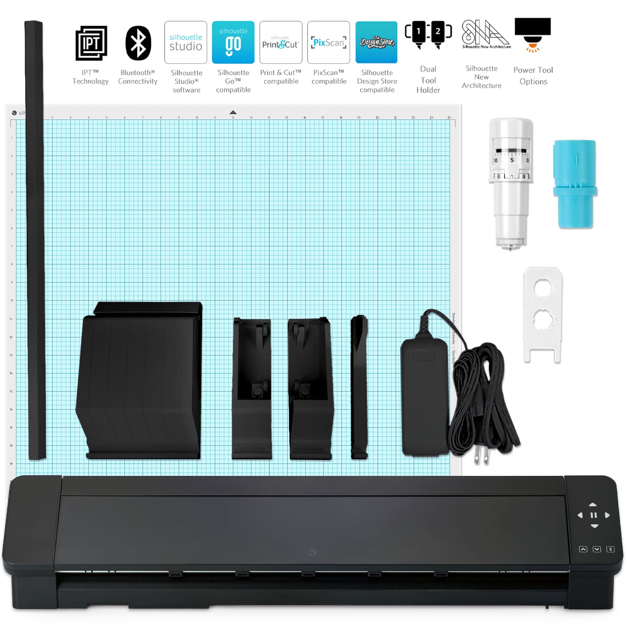 Silhouette Cameo 5 PRO MK-II 24in Vinyl Cutter with Autoblade, Mat, Roll Feeder Silhouette Bundle Silhouette 