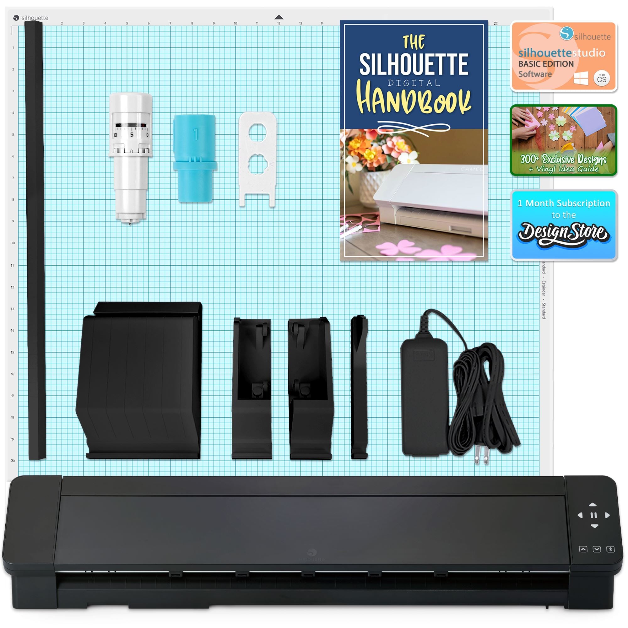 Silhouette Cameo 5 PRO MK-II 24in Vinyl Cutter with Autoblade, Mat, Roll Feeder Silhouette Bundle Silhouette 