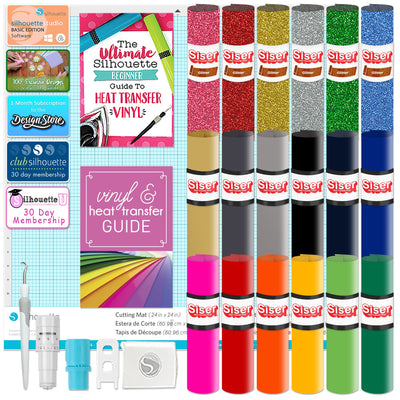 Silhouette Cameo 5 PRO MK-II with 15" x 15" Pink Heat Press & Siser HTV Silhouette Bundle Silhouette 