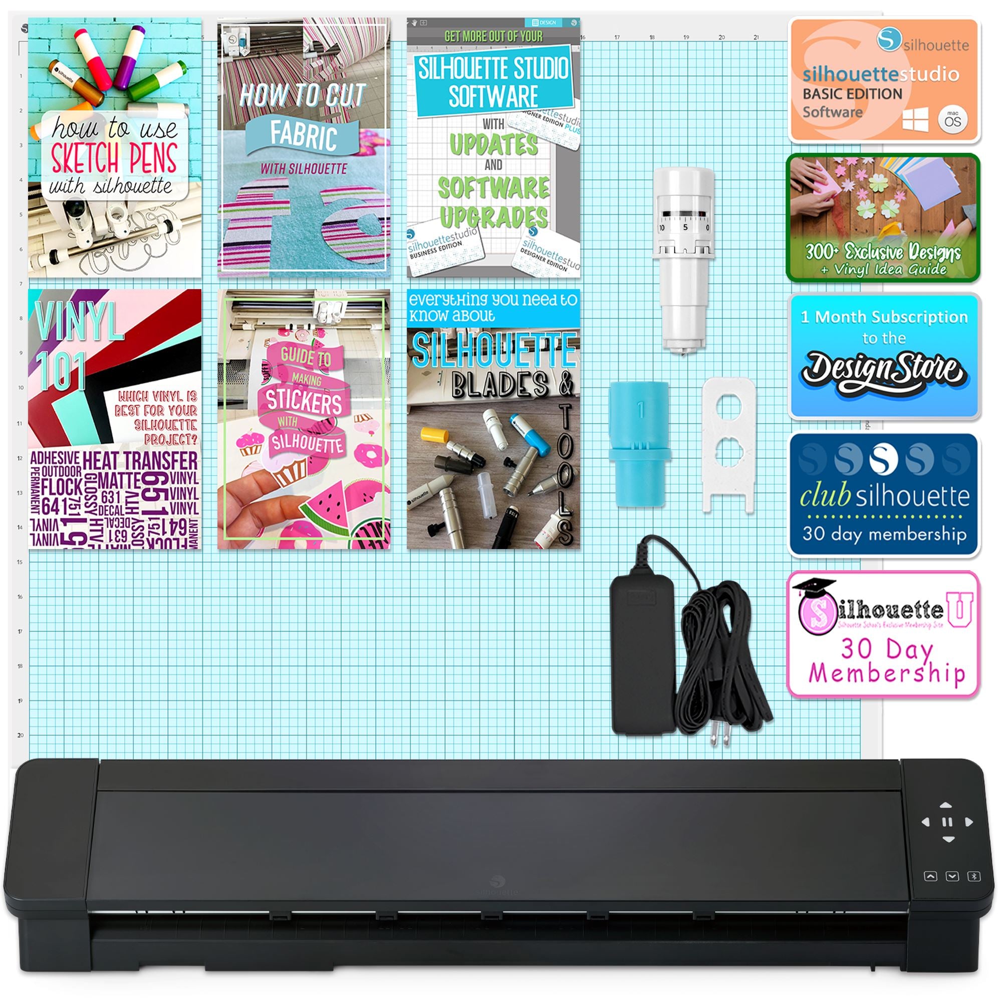 Silhouette Cameo 5 PRO MK-II with 8-in-1 Navy Heat Press & Siser HTV Silhouette Bundle Silhouette 