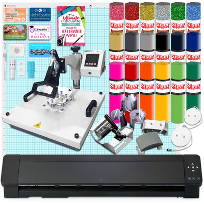 Silhouette Cameo 5 PRO MK-II with 8-in-1 White Heat Press &amp; Siser HTV Silhouette Bundle Silhouette 