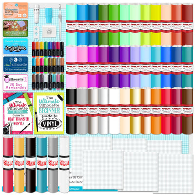 Silhouette Cameo PRO MK-II w/ 38 Oracal Sheets, Siser HTV, Guides, 24 Pens Silhouette Bundle Silhouette 