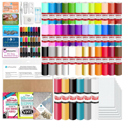 Silhouette Curio 2 w/ 38 Oracal Vinyl Sheets, Siser HTV, Guides, 24 Pens - Swing Design3
