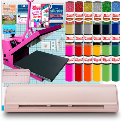 Silhouette Pink Cameo 5 w/ 15&quot; x 15&quot; Pink Heat Press &amp; Siser HTV Silhouette Bundle Silhouette 