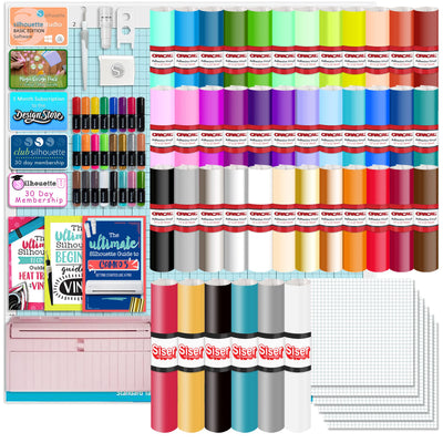 Silhouette Pink Cameo 5 w/ 38 Oracal Sheets, Siser HTV, Guides, 24 Pens Silhouette Bundle Silhouette 