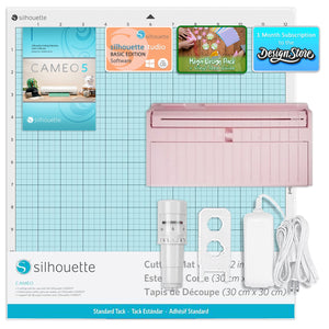 Silhouette Pink Cameo 5 w/ Advanced Blade Pack, 38 Oracal Sheets, Siser HTV Silhouette Bundle Silhouette 