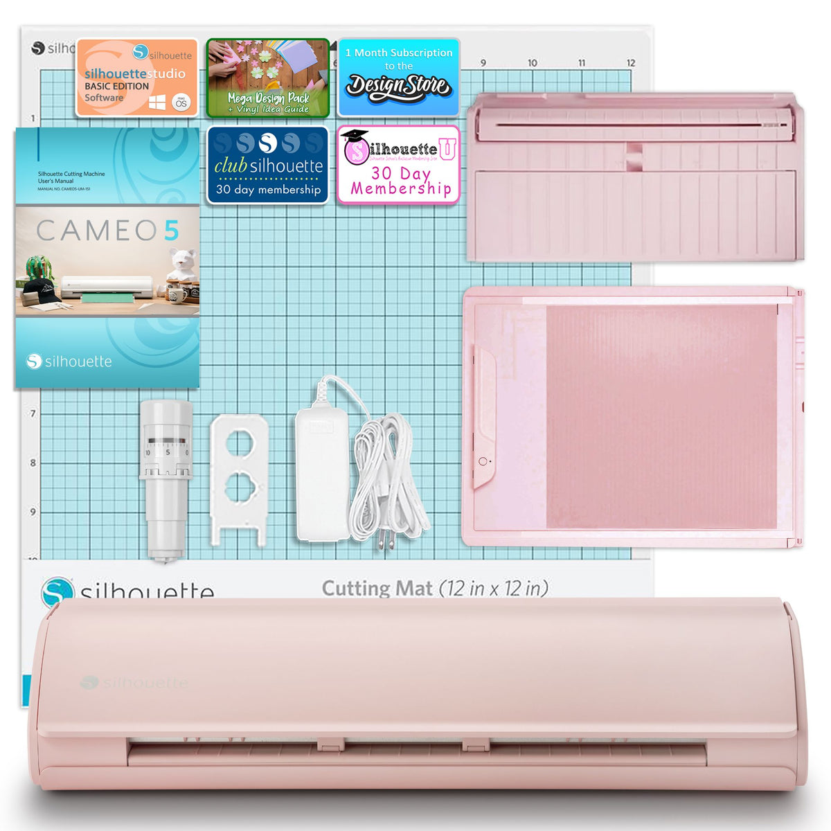 Silhouette Pink Cameo 5 with Electrostatic Grip Mat Attachment Silhouette Bundle Silhouette 