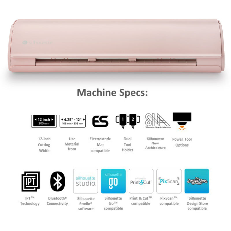 Silhouette PInk Cameo 5α Alpha - 12" Vinyl Cutting Machine Silhouette Bundle Silhouette 