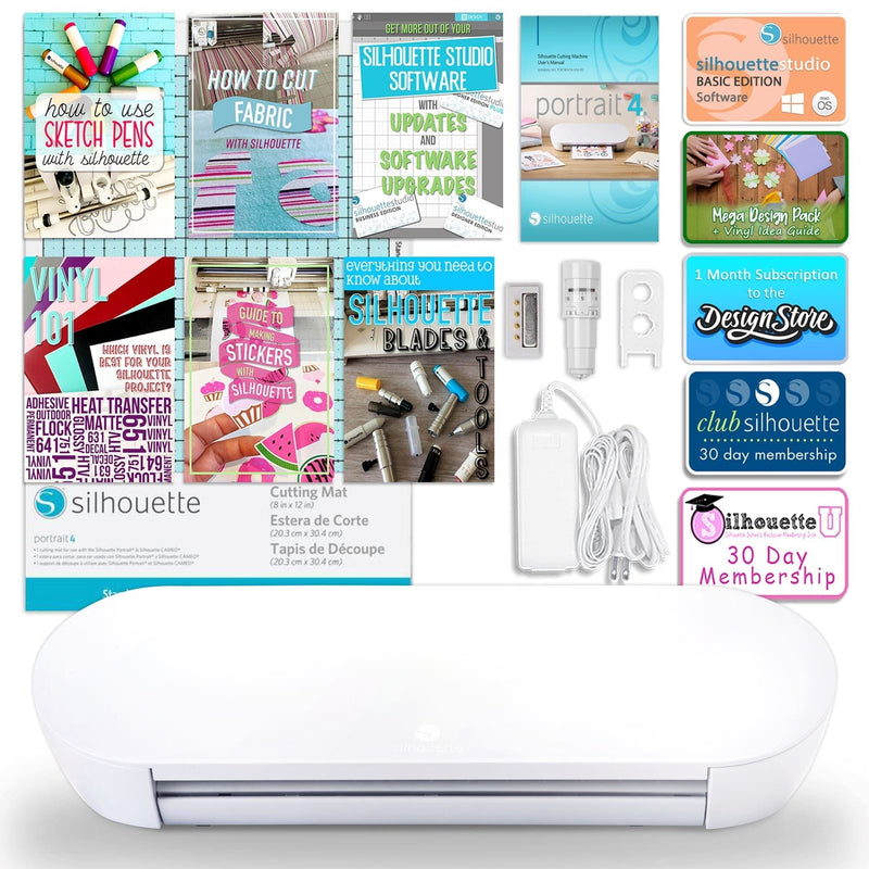 Silhouette Portrait 4 w/ 15" x 15" Turquoise Heat Press & Siser HTV Silhouette Bundle Silhouette 