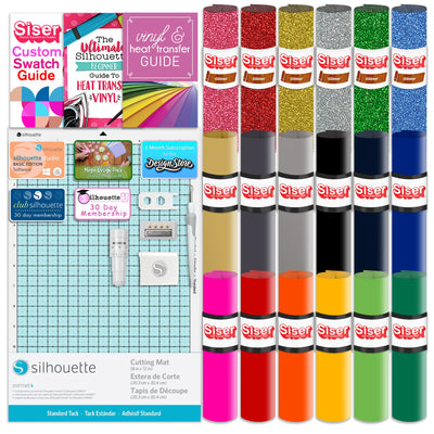 Silhouette Portrait 4 w/ 15" x 15" Turquoise Heat Press & Siser HTV Silhouette Bundle Silhouette 