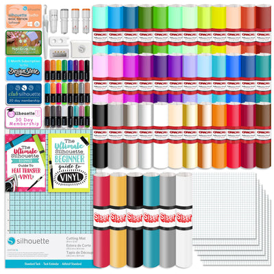 Silhouette Portrait 4 w/ Advanced Blade Pack, 38 Oracal Sheets, Siser HTV Silhouette Bundle Silhouette 