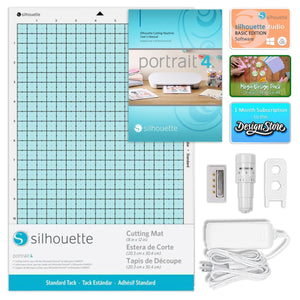 Silhouette Portrait 4 w/ Deluxe Blade & Tool Pack, Mat Pack, Guides, Designs Silhouette Bundle Silhouette 