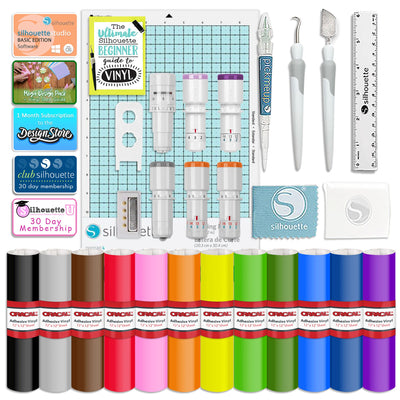 Silhouette Portrait 4 w/ Deluxe Blade & Tool Pack, Mat Pack, Guides, Designs Silhouette Bundle Silhouette 