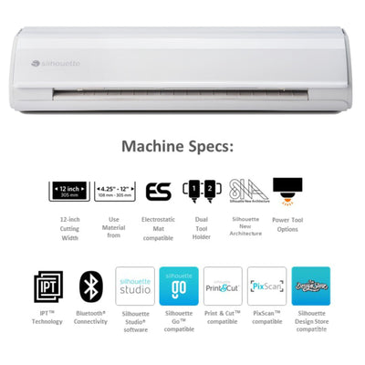 Silhouette White Cameo 5 - 12" Vinyl Cutter with Roll Feeder Silhouette Bundle Silhouette 