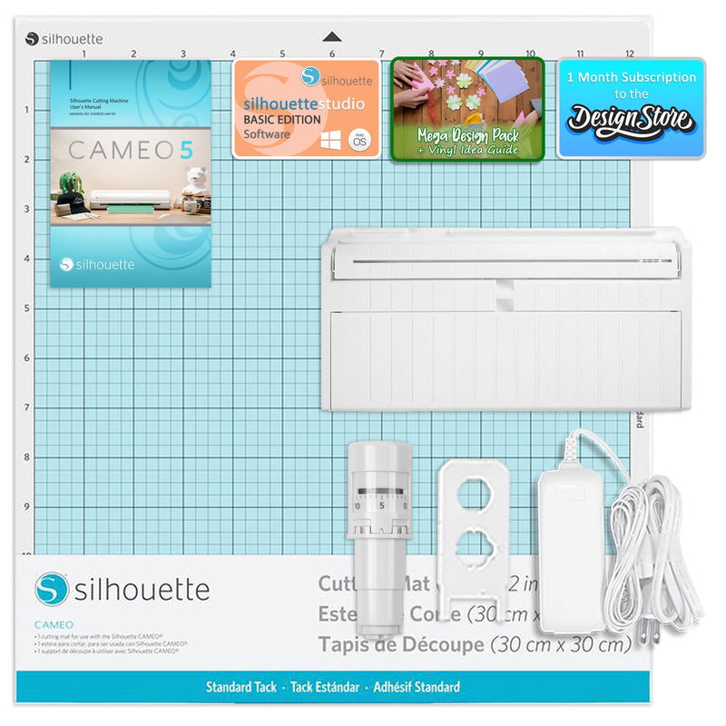 Silhouette White Cameo 5 w/ 8-in-1 Pink Heat Press & Siser HTV Silhouette Bundle Silhouette 