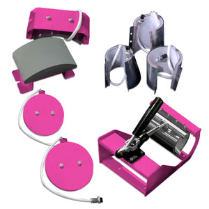 Silhouette White Cameo 5 w/ 8-in-1 Pink Heat Press & Siser HTV Silhouette Bundle Silhouette 