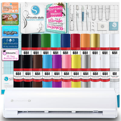 Silhouette White Cameo 5α Alpha Business Bundle w/ Vinyl, Guides, Software, Tools Silhouette Bundle Silhouette 
