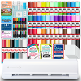 Silhouette White Cameo 5α Alpha w/ 38 Oracal Sheets, Siser HTV, Guides, 24 Pens Swing Design 1