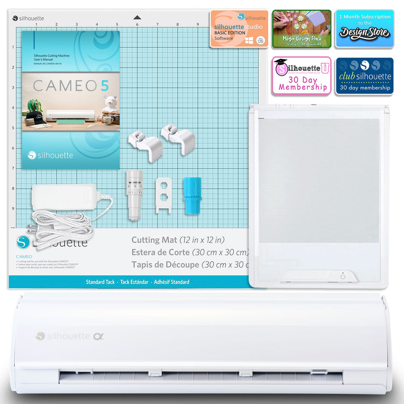 Silhouette White Cameo 5α Alpha with Electrostatic Grip Mat Attachment Silhouette Bundle Silhouette 