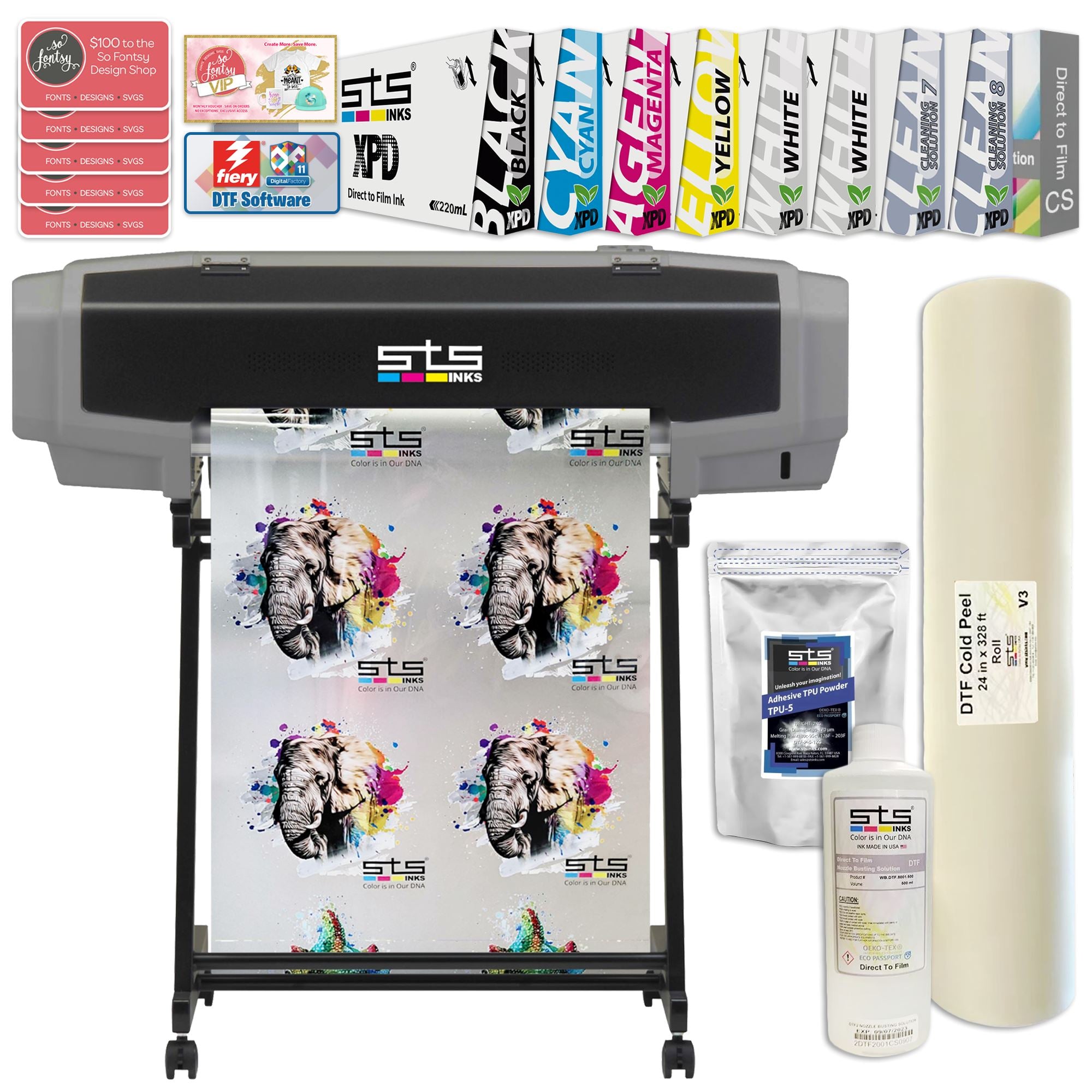 STS Direct to Film (DTF) XPD-724 Printer Bundle - 24" DTF Bundles STS Inks 