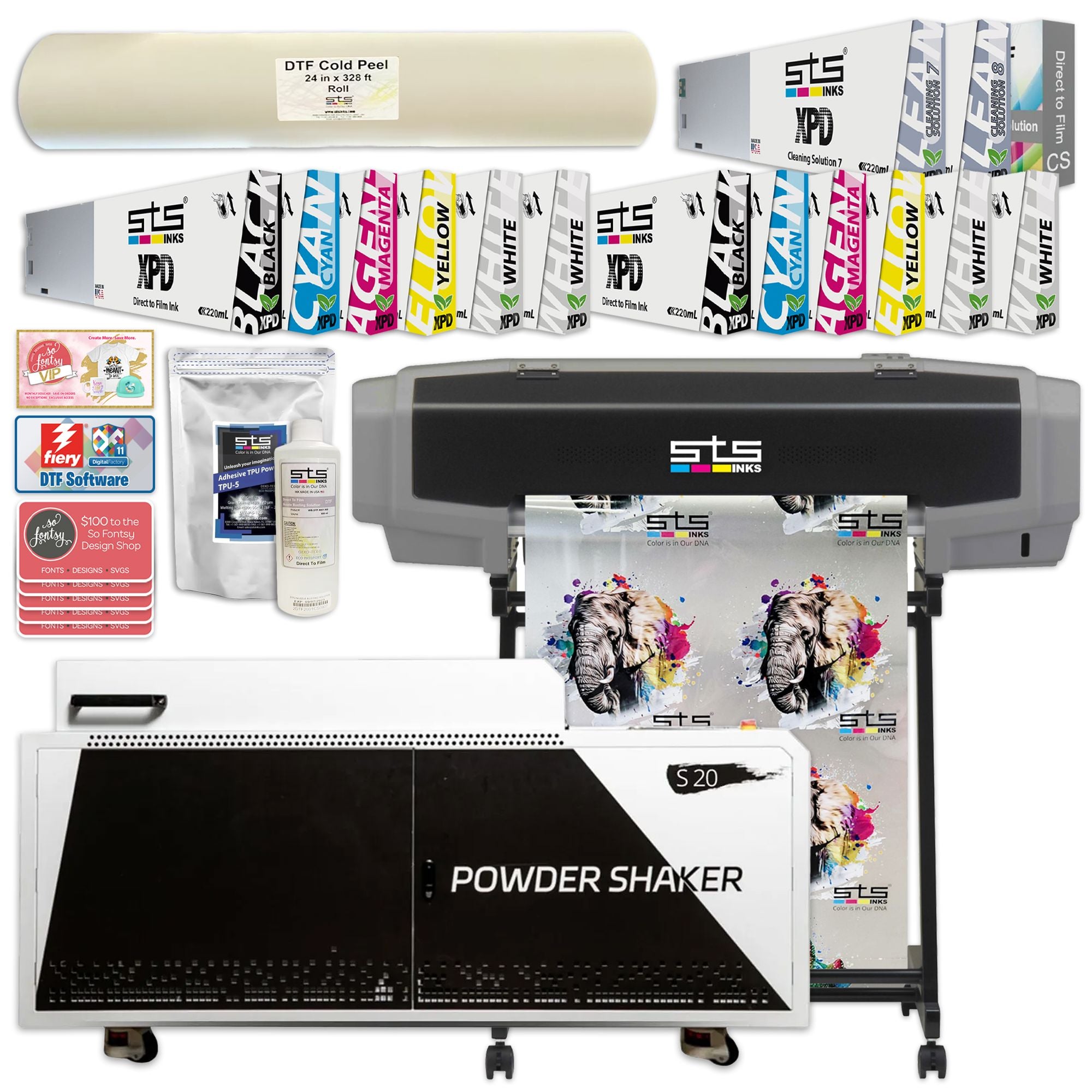 STS XPD-724 24" Direct to Film (DTF) Printer w/ Roll Shaker & Oven Bundle DTF Bundles STS Inks 