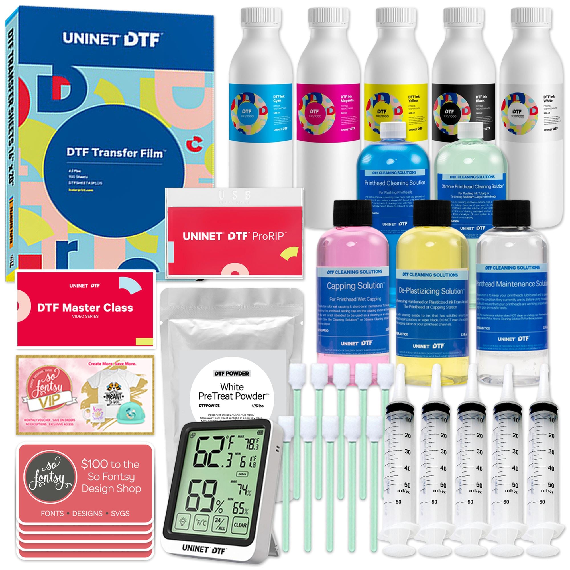 Uninet 100 Direct To Film A3+ Sheet Printer w/Training, 16”x 24” Oven, Filter DTF Bundles UniNET 