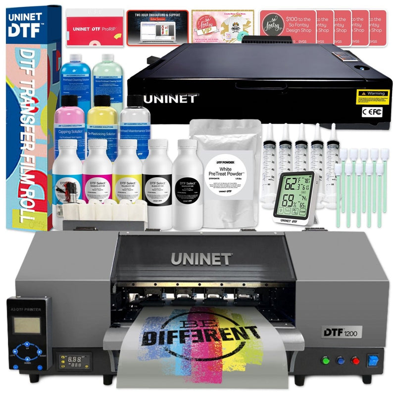 Uninet 1200 Direct To Film (DTF) 13" Printer & Training w/ A3+ Oven w/ Purifier - Swing Design1
