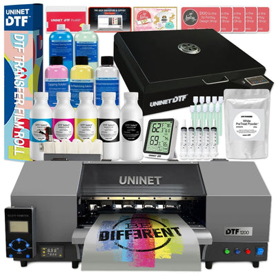 Uninet 1200 Dual Head A3+ 13" DTF Printer &amp; Training w/ 13" x 19" Curing Oven - Swing Design1