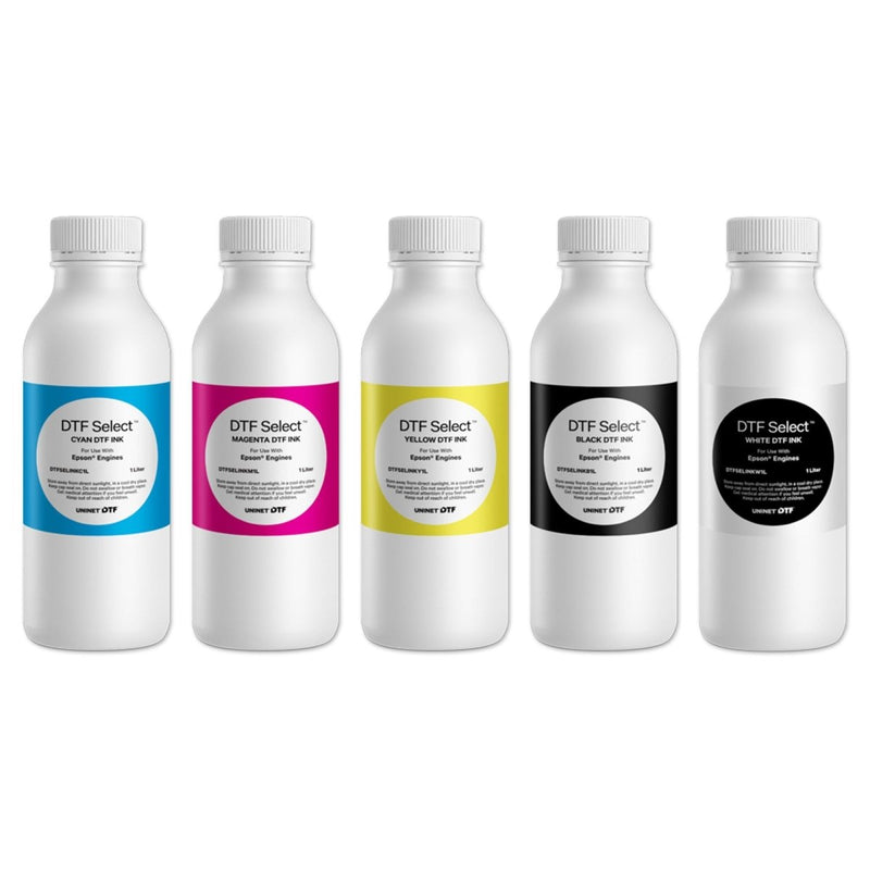 Uninet 1200 Select Direct to Film (DTF) Ink Set - 1 Liter - Swing Design1