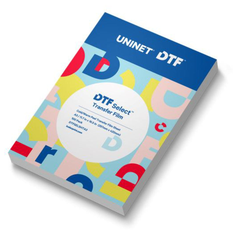 Uninet DTF Select Warm/Cold Peel Transfer Film 11.7"" x 16.5" - 100 Sheets DTF UniNET 