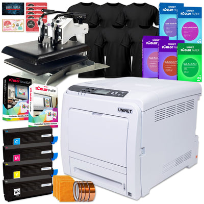 Uninet IColor 340 Apparel PLUS Transfer Printer w/ Geo Knight Heat Press &amp; Media Uninet Bundle UniNET 