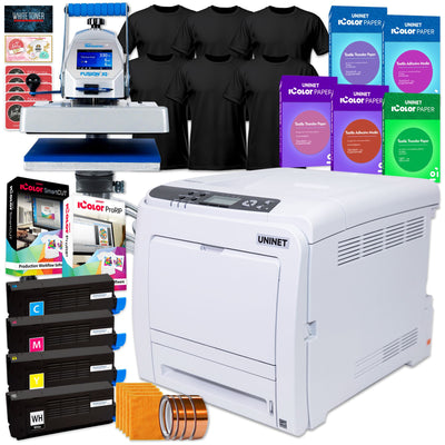 Uninet IColor 340 Apparel PLUS Transfer Printer w/ Hotronix Heat Press &amp; Media Uninet Bundle UniNET 