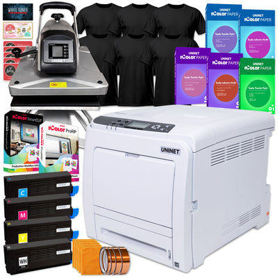 Uninet IColor 340 Apparel PLUS Transfer Printer w/ Uninet Heat Press &amp; Media Uninet Bundle UniNET 