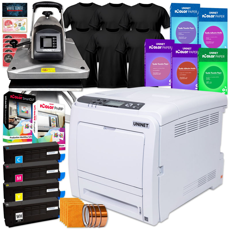 Uninet IColor 340 Apparel PLUS Transfer Printer w/ Uninet Heat Press & Media Uninet Bundle UniNET 