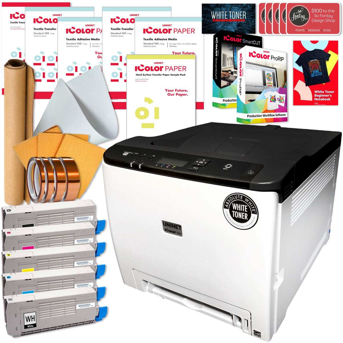 UNINET iCOLOR 560 White Toner Printer Bundles | Swing Design