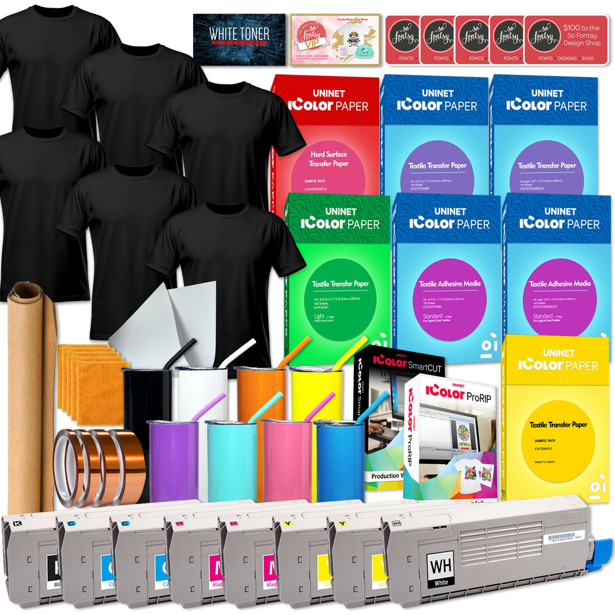 Uninet IColor 560 White Toner Printer Business &amp; Toner Bundle w/ Media, $1044 Software Uninet Bundle UniNET 