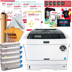 Uninet IColor 650 White Toner Printer Business Bundle w/ Media, $1044 Software Uninet Bundle UniNET 