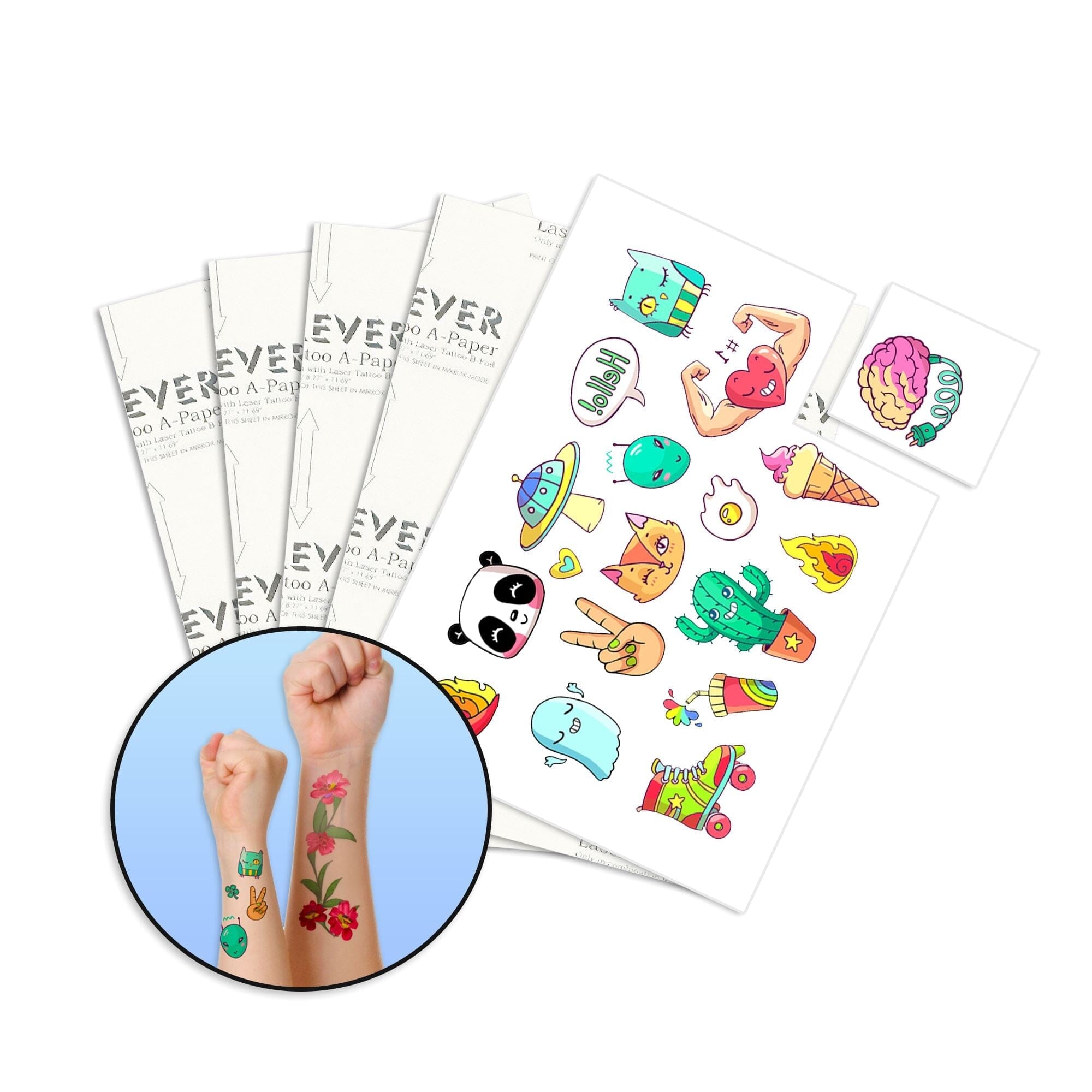 Uninet iColor Easy Tattoo PRO Transfer Paper - 8.27" x 11.69" - 100 Pack Sublimation Bundle UniNET 