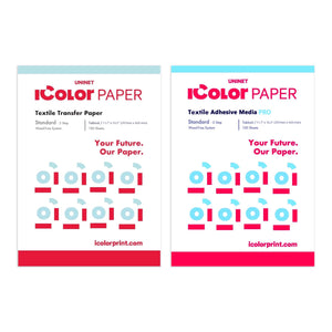 Uninet iColor Standard 2 Step Media - 11.7" x 16.5" w/ PRO Step B Adhesive Paper Sublimation Bundle UniNET 